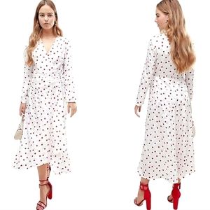NWOT ASOS DESIGN Wrap Front Jacquard Midi Dress
